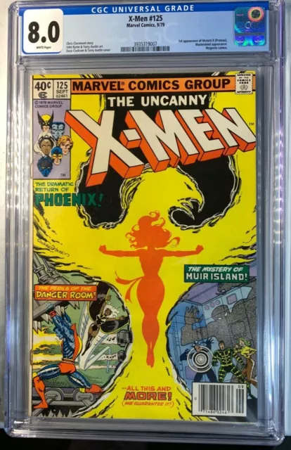 X-Men # 125 CGC 8.0 White (Marvel 1979) First appearance of Proteus Newsstand