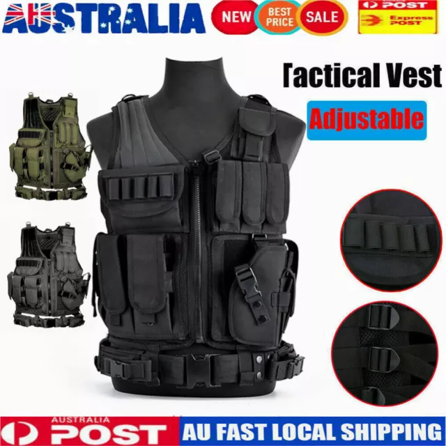 Adjustable Tactical Airsoft Molle Combat Army Plate Carrier Vest Troop