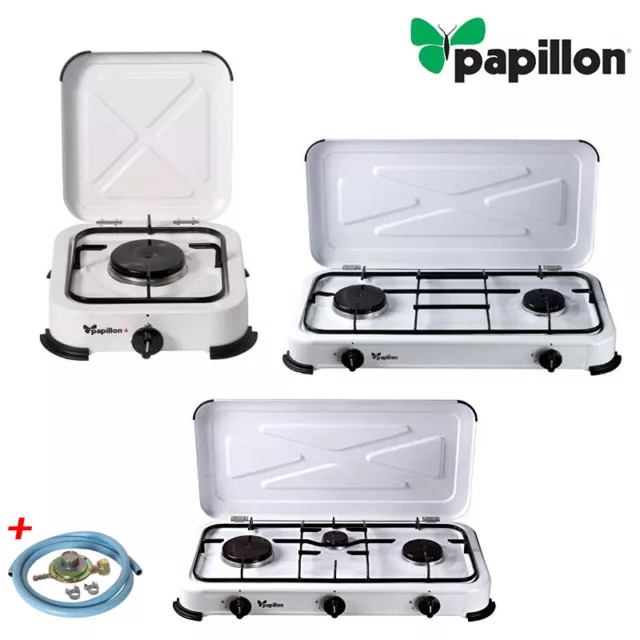 Fornello Gas Gpl Fornellino Da Campeggio Papillon Cucina Portatile 1 2 3 Fuochi