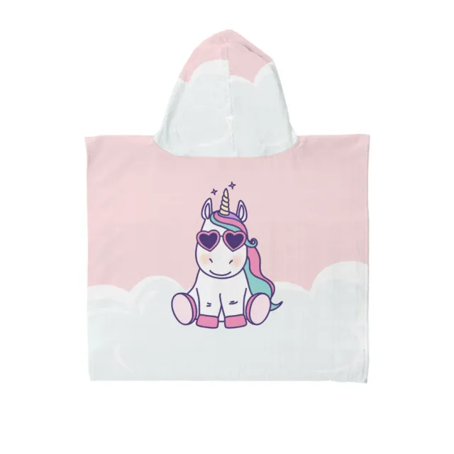 Asciugamano con cappuccio personalizzato bambini poncho unicorno bambini accappatoio nuoto bagno sole 2