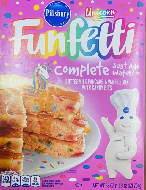 Pillsbury FUNFETTI Unicorn Complete Buttermilk Pancake & Waffle Mix 28 oz Box