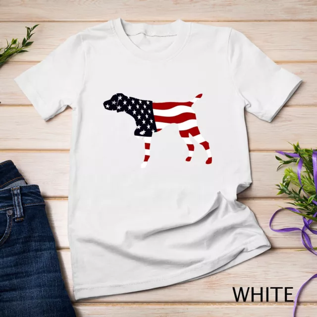 German Shorthaired Pointer GSP Dog Patriotic Flag America Unisex T-shirt