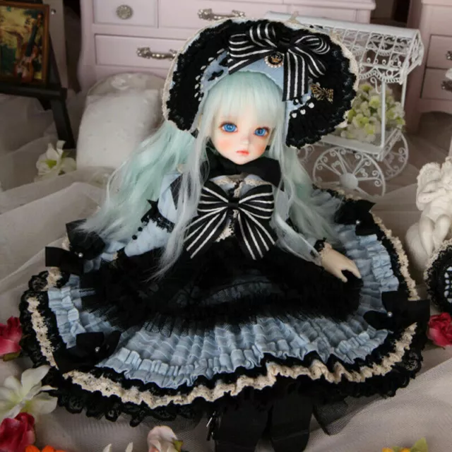1/6 BJD SD Doll Resin Jointed Body Girls GIFT Face Make Up Eyes Clothes Wig SET