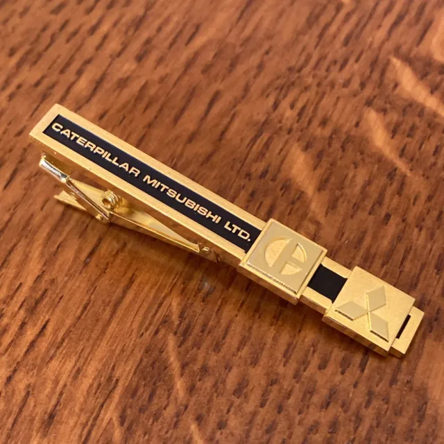Vintage Caterpillar Mitsubishi Tie Clip Gold Plated TS