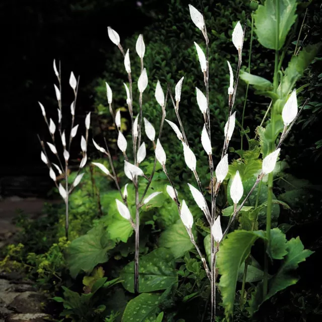 3 x DEL branche solaire lumières de jardin arbre chemin de feuilles patio extérieur 3