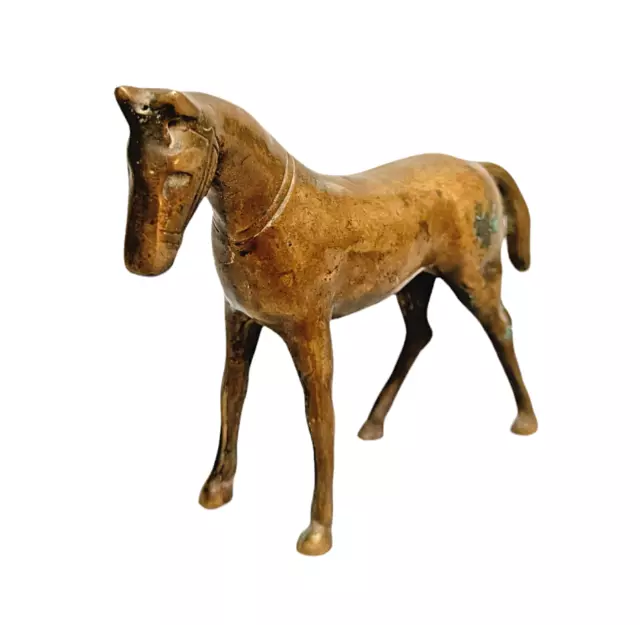 Estatua / figura de caballo fino sólido de latón antiguo vintage de 1930,...