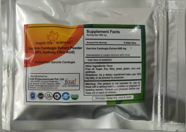 Garcinia Cambogia Extract Powder- 60% HCA Pure & high quality Garcinia Extract
