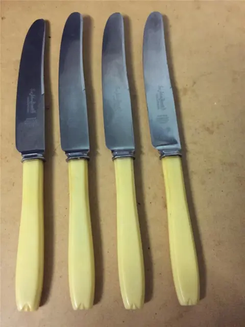 Set of 4 Scarce Sir John Bennett Cheapside Sheffield Faux Bone Handle Knives.