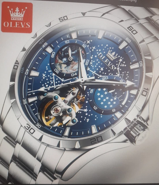 Montre Automatique OLEVS Pour Homme - Luxe Précision - Boîtier 46mm Acier - Étanche 30m