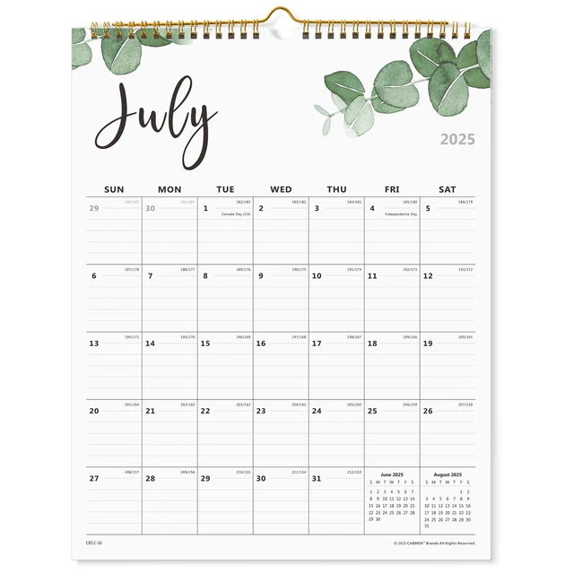 2025-2026 MONTHLY WALL Calendar, Runs from July 2025 to December 2026