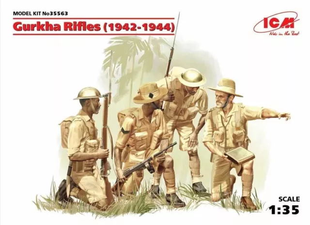 ICM 35563 - 1/35 Gurkha Rifles (1944) (4 figures) Figure Model Kit