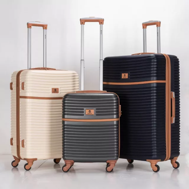 Suitcase Lightweight Wheeled Luggage, ABS Carry On Check, Travel Case Durable