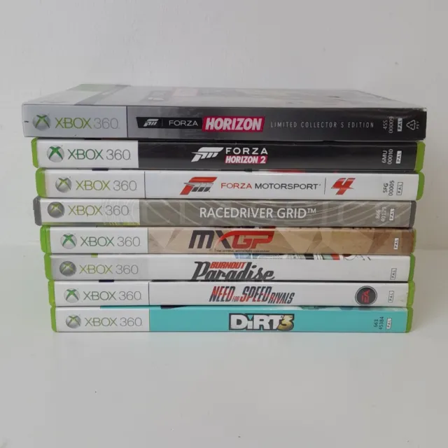 Xbox 360 Game Bundle x8 Driving Forza Horizon Collector Dirt MXGP Cased -WRDC