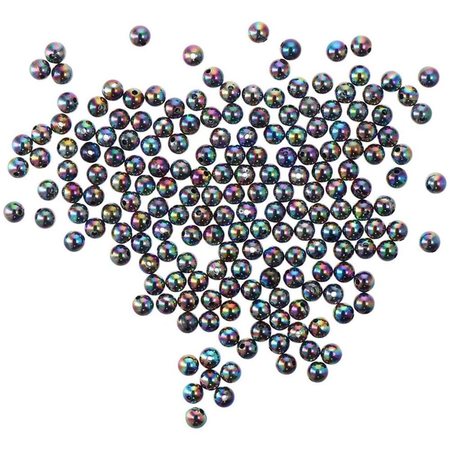 300 PCS 8mm Acrylic Beads Faux Pearl Glass Beads Loose Spacer Beads  Earring