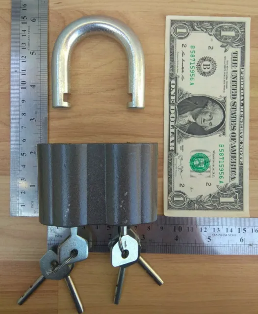 #20 vintage rare Ukrainian Padlock Lock Opens by Two Keys