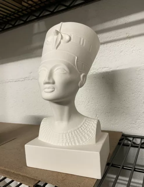 Ancient Egyptian Art Statue Queen Nefertiti Bust-Bisque