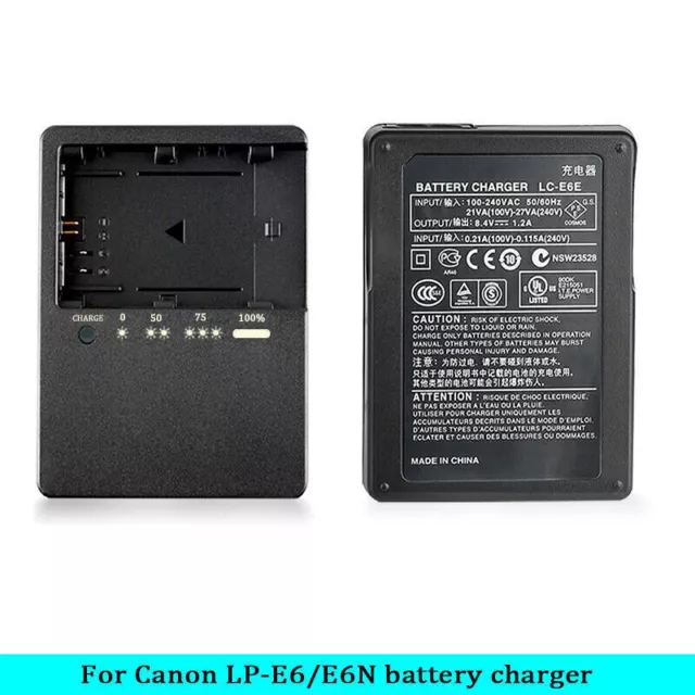 NEW LC-E6 LC-E6E Battery Charger for Canon LP-E6 EOS 7D 60D 6D 70D 5D2 5D3 5D