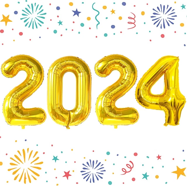 40 INCH GIANT Gold Number 2025 Balloon, 2025 New Years Decorations for