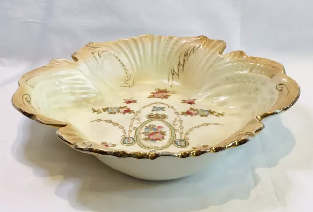 Vintage Crown Devon S F & Co Blush Ware Large Bowl In RARE Queen Anne Pattern 3