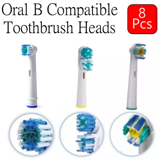 8x SB-17A / SB-417A / EB-18A for Oral B Electric Toothbrush Replacement Heads 2