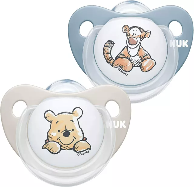 2 x Ciuccio in silicone per bimbo 0-6 mesi, con disegni Disney Winnie The Pooh