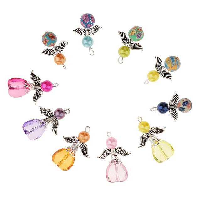 10 Stück gemischt Engel   Charme Perle Anhänger DIY Schmuck