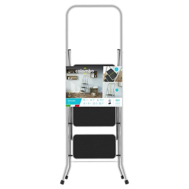 Sgabello Scala SECURITY 3 Gradini In Allum Antiscivolo Blocco Sicurezza EN14183 2