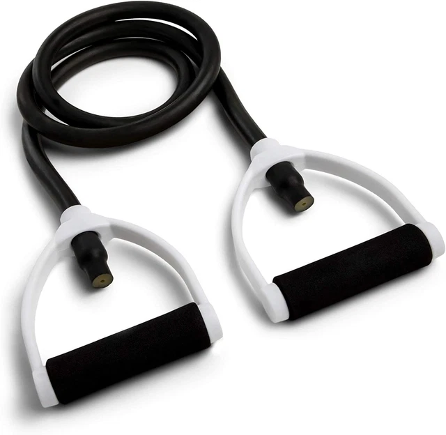 Champion Sports Resistance Tube Bands for Men and Women, 100 lbs BLACK