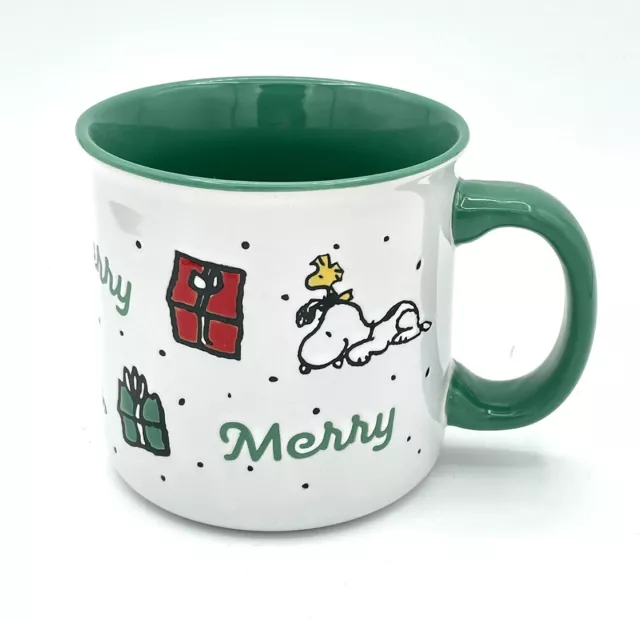 Peanuts Snoopy Woodstock Merry Christmas Holiday XL Coffee Mug Cup 21 oz HUGE