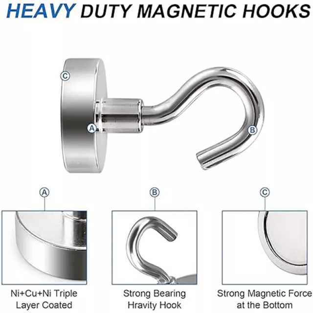 10-20pcs Strong Magnetic Hooks Hook Magnet Hanger Key Holder Kitchen fridge 2