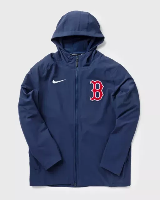 Sudadera con capucha Nike Boston Red Sox antes del juego Therma con cremallera completa - talla mediana