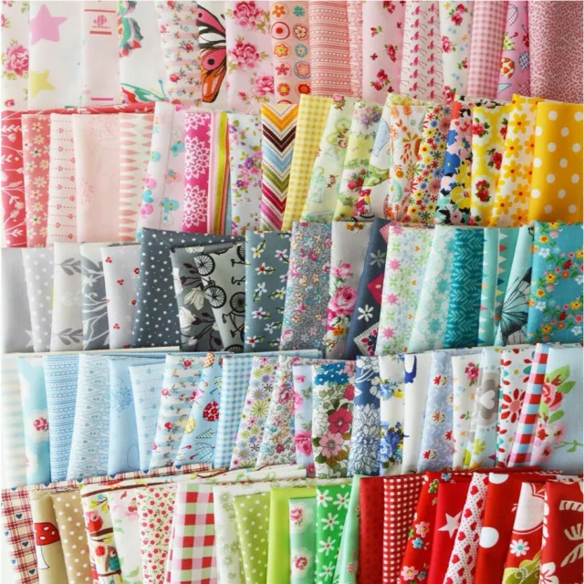 50PCS 10x10cm DIY Square Floral Cotton Fabric Patchwork Cloth For Craft Sewing