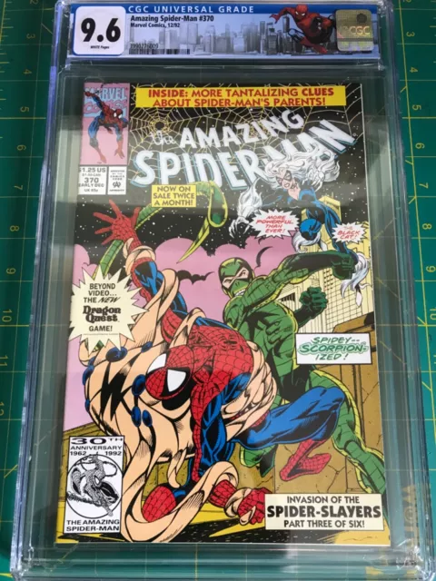 Amazing Spider-Man 370 Cgc 9.6 Wp Black Cat & Scorpion Custom Label Marvel 1992