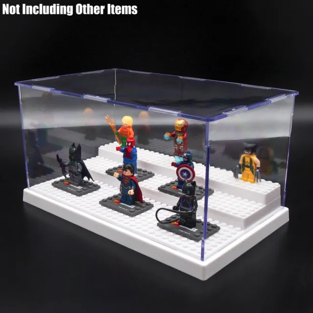US Acrylic Plastic Display Box Case for Minifigures 25cm White Self-Assembly UV