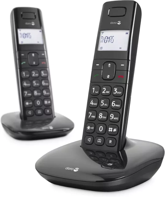 Doro Comfort 1010 Duo DECT Senioren Schnurlos Telefon Schwarz Neu OVP