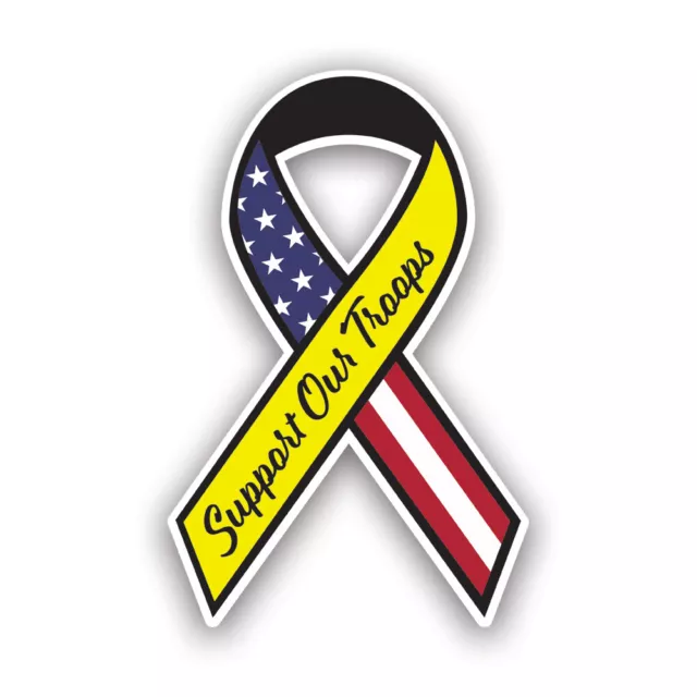 Support Our Troops Ribbon Sticker Decal - Weatherproof - armed forces served