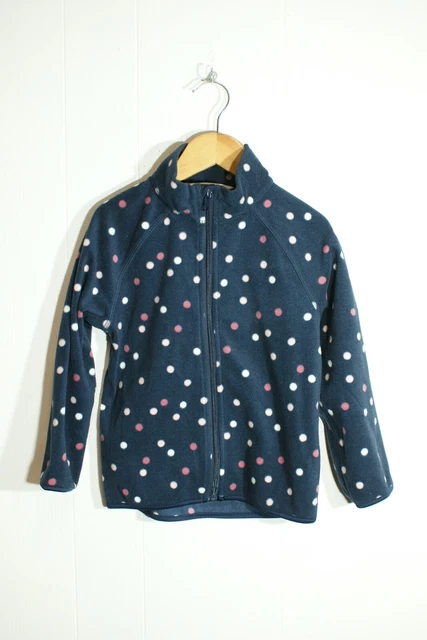 H&M Ragazze Zip Spotty Pile -Navy- Età 4-6 Anni (Na130)