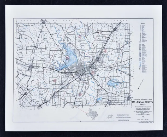 Texas Map - McLennan County - Waco McGregor Mart West Robinson Crawford Moody TX