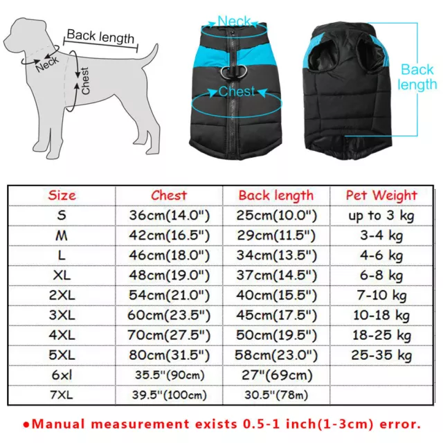 Winter Dog Clothes Small Large Big Dogs Waterproof Pet Coats Vest Jacket 10 Size 2