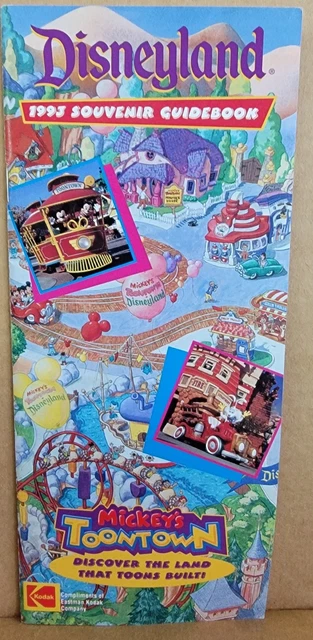 RARE VINTAGE DISNEYLAND 1993 Souvenir Guidebook Mickeys Toontown Kodak ...