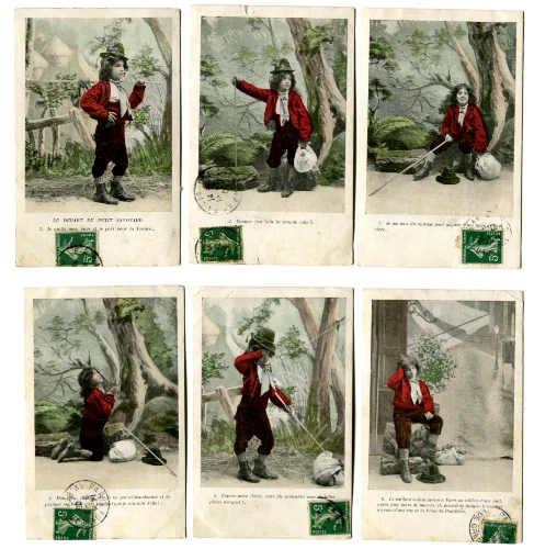 CPA 73 Savoy Fantasy Folklore Le Départ du Petit Savoyard Lot of 6 Cards