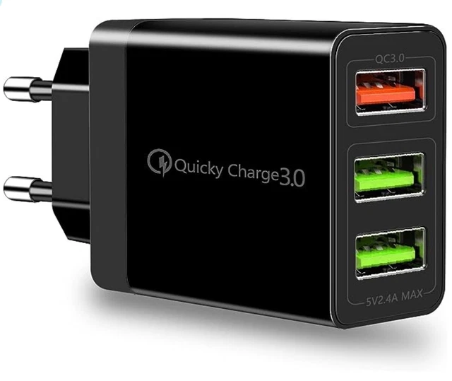 Chargeur USB Prise USB Adaptateur USB,3 Ports multiprise USB Chargeur Universel