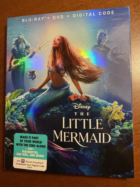 The Little Mermaid (Blu-ray, DVD, Digital Code), 2023) Brand NEW, Sealed