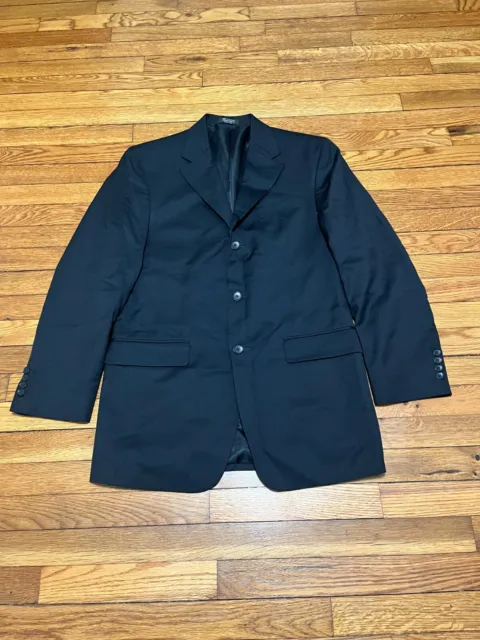 Alfani Mens Blazer Jacket Sz 38R Black Wool 3 Button Sport Coat Prom Formal Suit