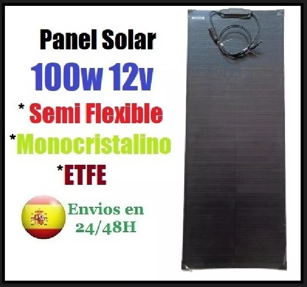Placa panel solar 100w 12v flexible ETFE Monocristal