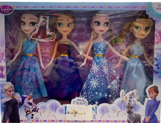 Disney Olaf's 4 Pcs Frozen Adventure Fashion Doll Toy Gift Set For Kids