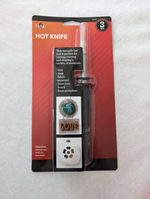 Plaid Hot Knife Electrical Tool 3 pc w/heating tool, knife tip & tool stand NIB