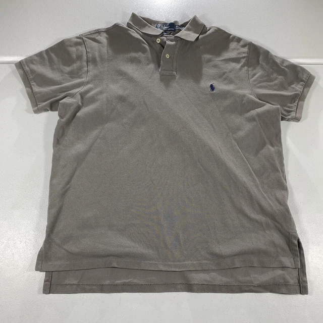 Polo Ralph Lauren Shirt Mens XL Extra Gray Dress Office Pony Custom Fit B1 *