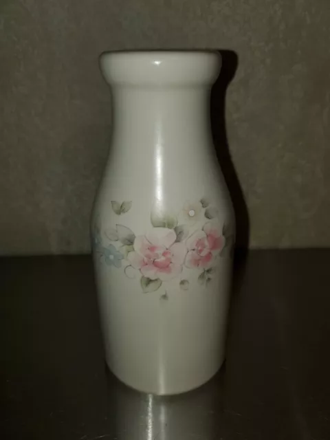 VINTAGE PFALTZGRAFF FLORAL TEA ROSE 8" MILK BOTTLE Vase Easter Decor