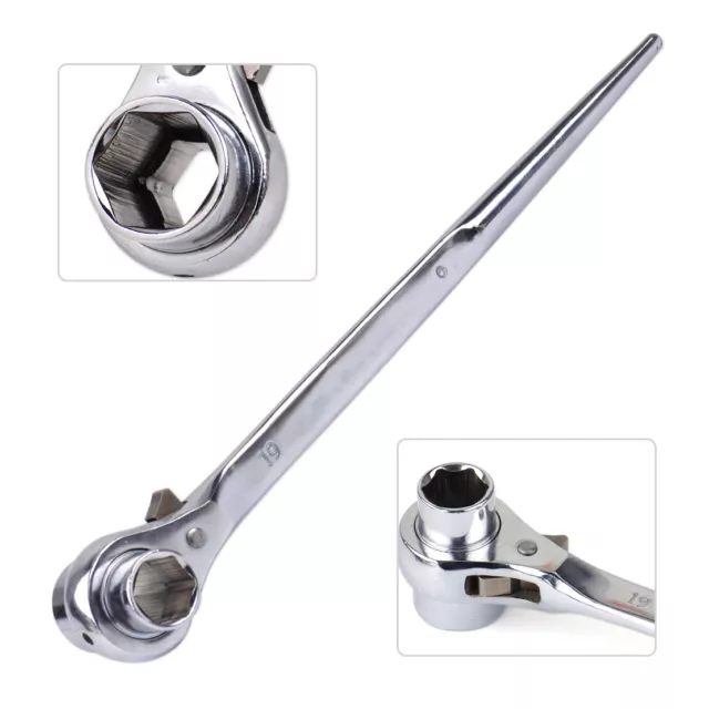 19x24mm Silver Scaffolding Podger Spanner Site Ratchet Socket Wrench Tool lp